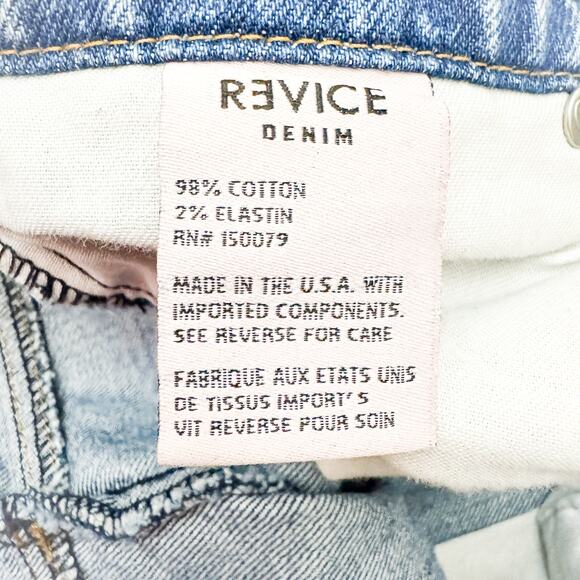 Revice Seamed Straight Leg Raw Hem Acid Wash Denim Jeans Size 27 - Picture 7 of 8
